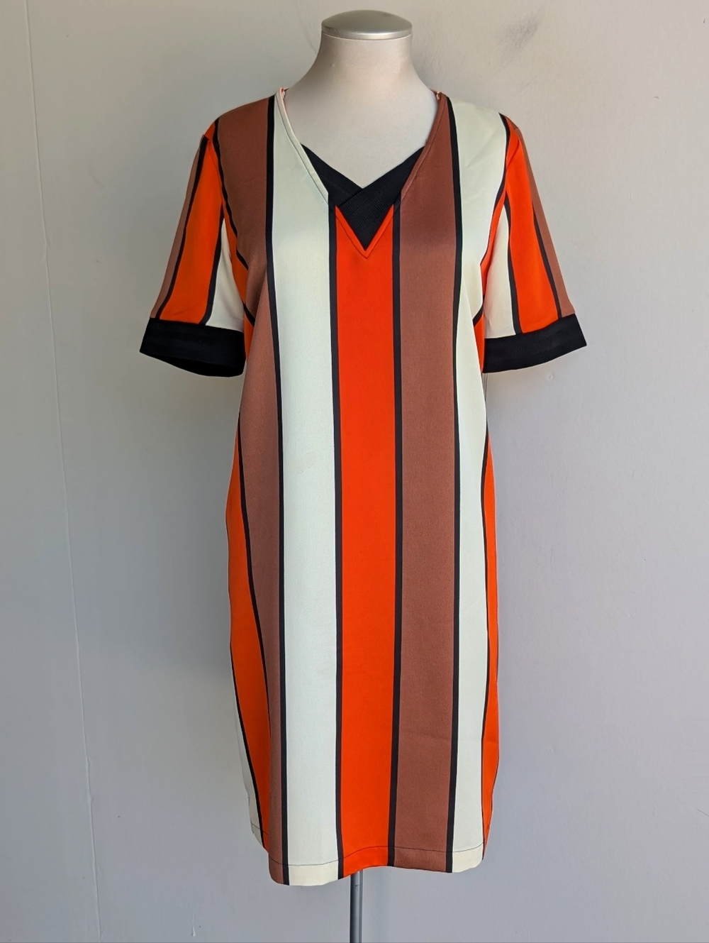 Scotch & Sofa Striped V-Neck Shift Dress